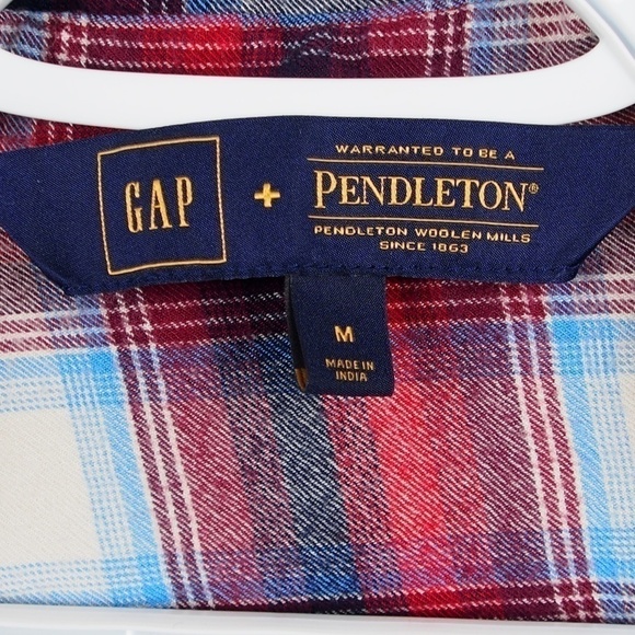 Gap + Pendleton super soft plaid button down shirt size M - Picture 7 of 8
